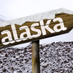 Alaska , USA , America wooden sign